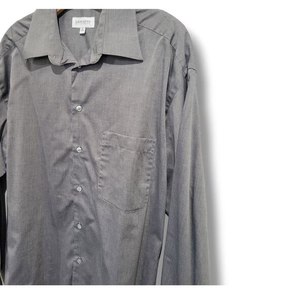 Concepts by Claiborne Men’s Gray Long Sleeve Button-Down Dress Shirt – Size 16 - Picture 4 of 8